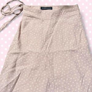 Brandy-melville Women's Pink and Tan Skirt